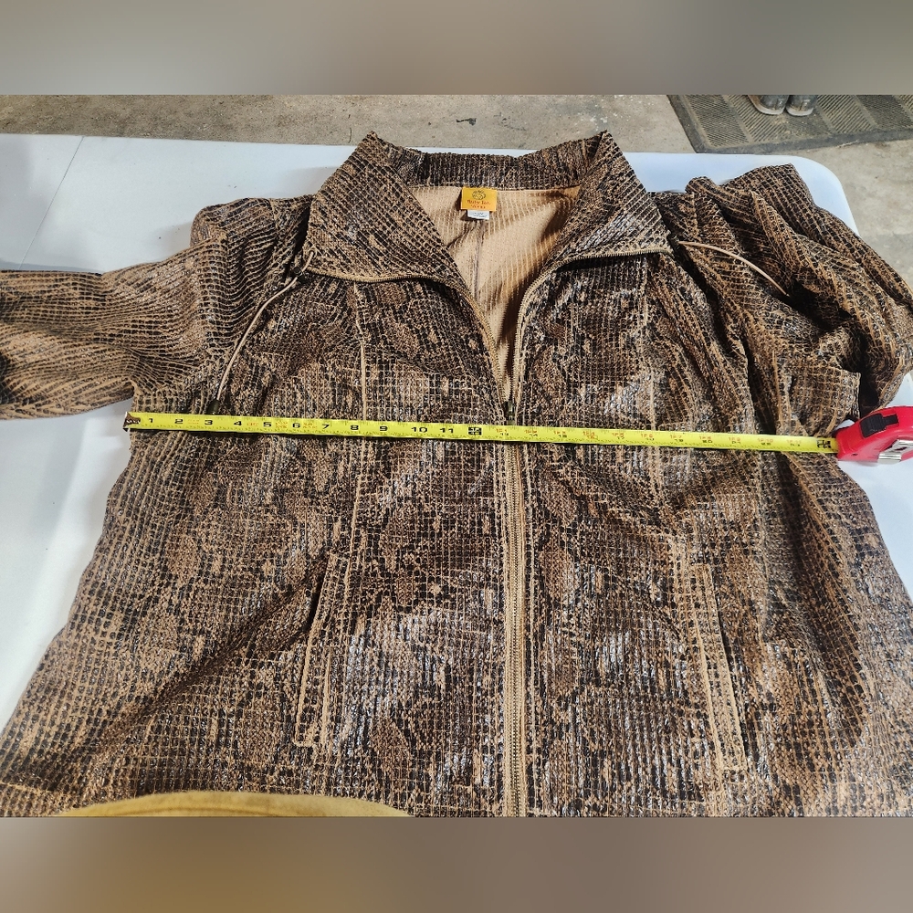 Ruby Red Faux Snakeskin Woman's Biker Jacket - Picture 8 of 9